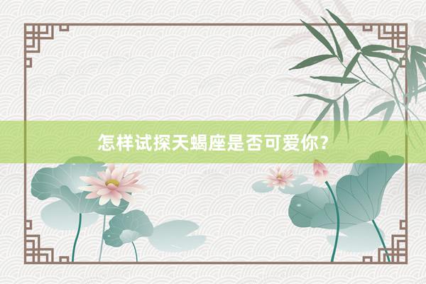 怎样试探天蝎座是否可爱你？